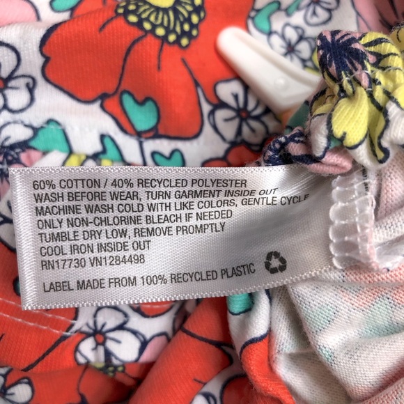 Baby Cat & Jack orange/yellow/pink floral romper with snaps, 6-9 M - Picture 7 of 7